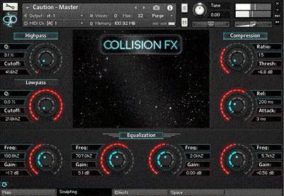Sculpting audio EQ page Collision FX kontakt audio plugin