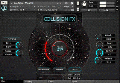 Main side chains depth page Collision FX kontakt audio plugin